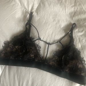 Express Lace Black and Nude Bralette